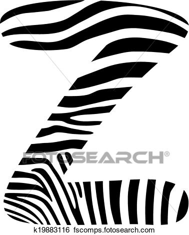 378x470 Clip Art Of Font Zebra, Letter Z K19883116