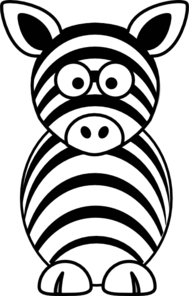 189x296 Black White Zebra Clip Art