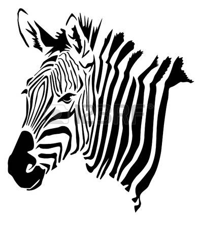 390x450 Drawn Zebra Head