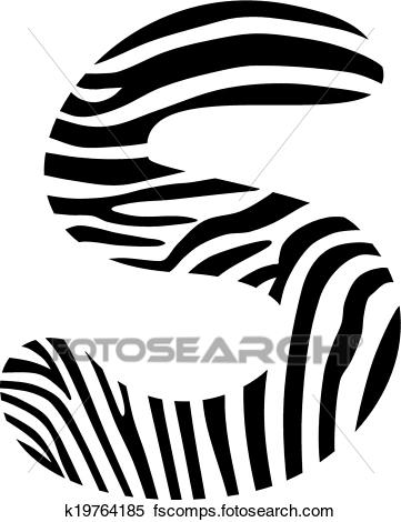 361x470 Clipart Of Font Zebra, Letter S K19764185