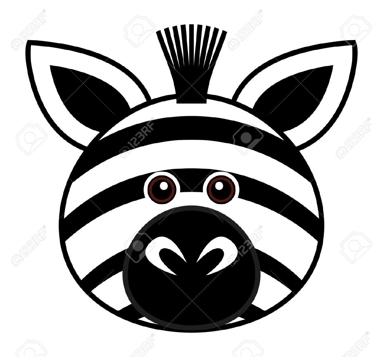 1300x1213 Cute Zebra Head Clipart
