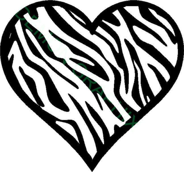 648x604 Graphics For Zebra Print Heart Graphics