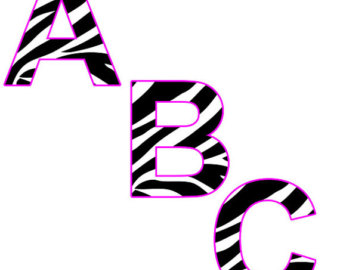 340x270 Pink Zebra Letters Etsy
