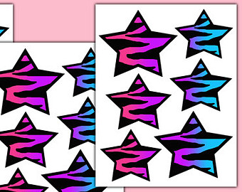 340x270 Zebra Star Wallpaper Border Wall Decals Teen Girl Boy Room