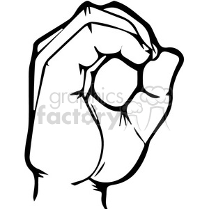 300x300 Royalty Free Sign Language 0 Zero 167540 Vector Clip Art Image
