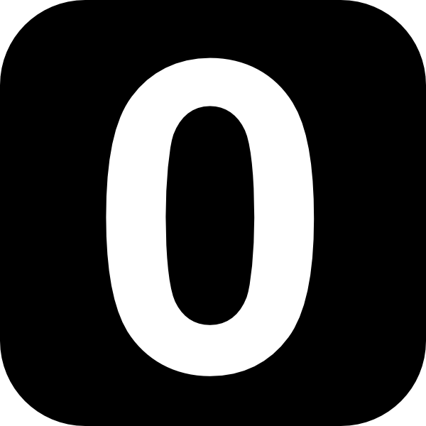 600x600 Number 0 Black Clip Art