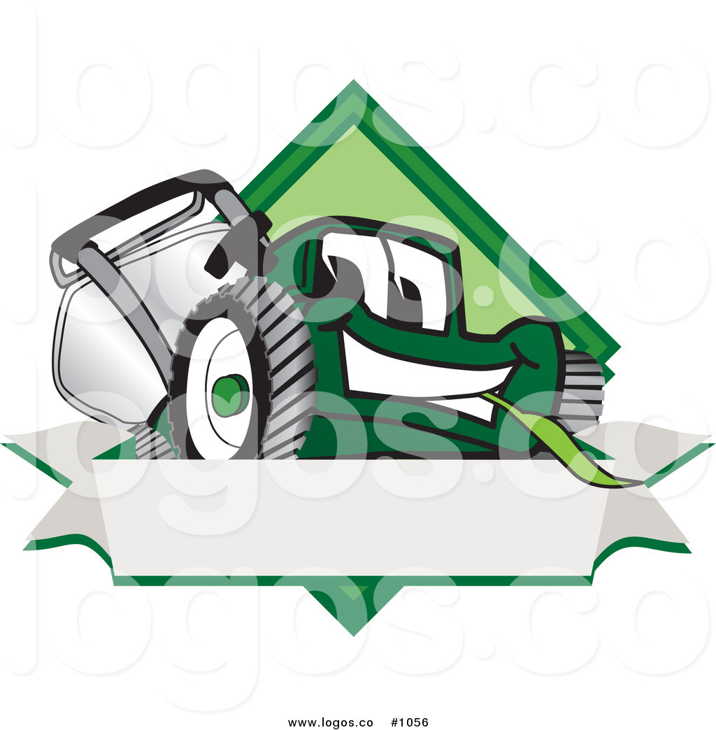 1024x1044 Royalty Free Cartoon Vector Logo Of A Grass Green Lawn Mower