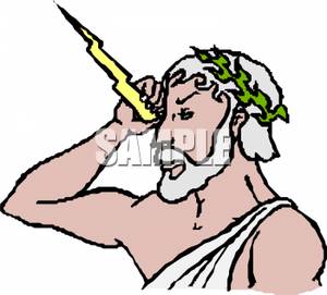 300x271 Art Image The God Zeus With A Bolt Of Lightning