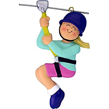 350x350 Female Brunette Zipline Christmas Ornament Home Amp Kitchen