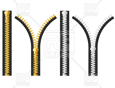 400x307 Golden And Silver Zipper Royalty Free Vector Clip Art Image