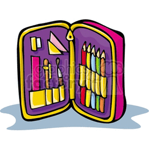 300x300 Royalty Free Cartoon Zipper Pencil Organizer 138691 Vector Clip