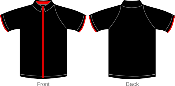 600x295 Shirt Black With Red Zipper Clip Art