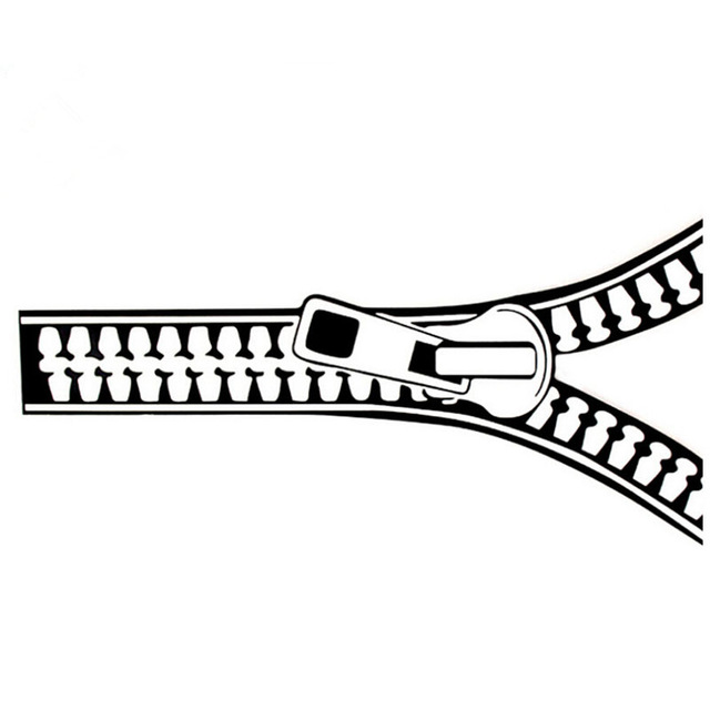 640x640 1pcs New Idea Blackwhite Clothes Zipper Car Stickers Refit Car