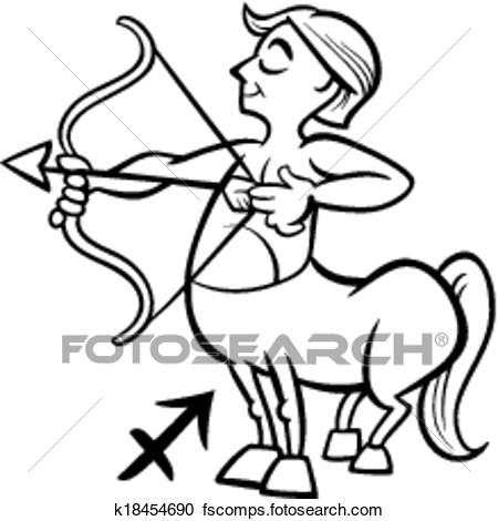 450x470 Clipart Of Sagittarius Zodiac Sign Cartoon K18454690