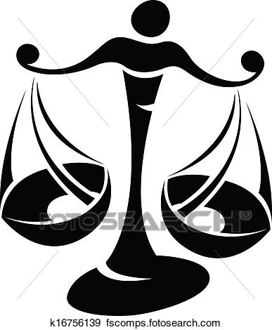 387x470 Clip Art Of Black Libra Zodiac Star Sign K16756139