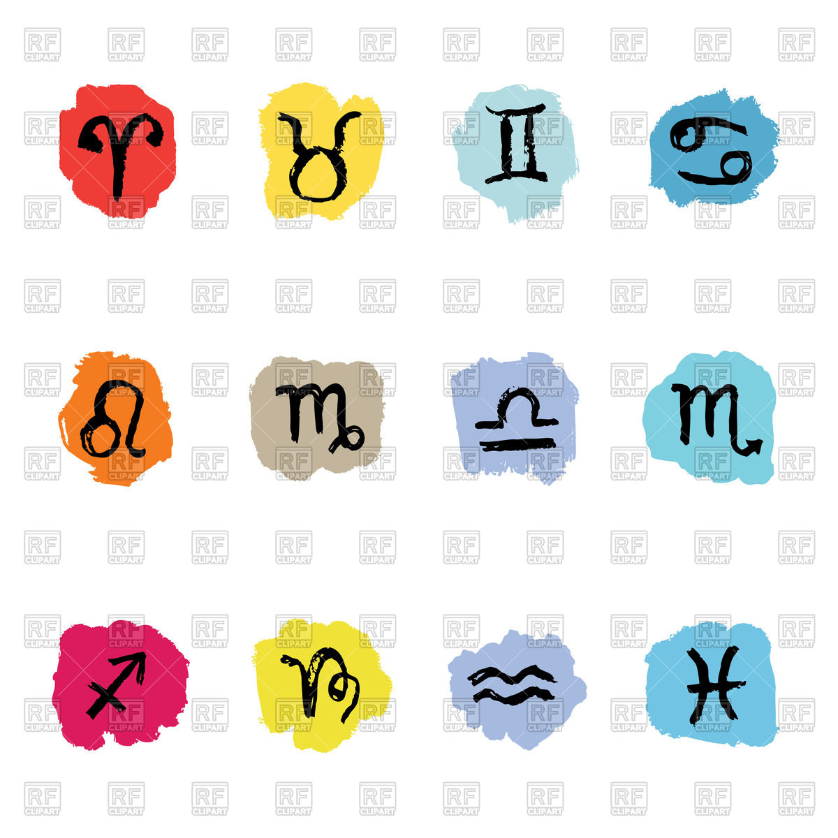 1200x1200 Set Of Horoscope Zodiac Signs Royalty Free Vector Clip Art Image