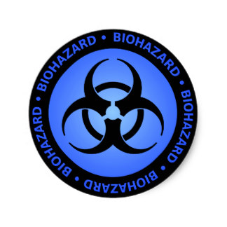 324x324 Blue Biohazard Symbol Stickers Zazzle