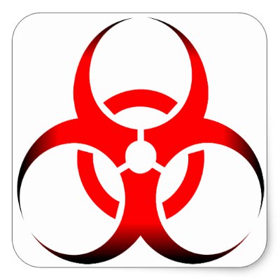 400x400 Zombie Biohazard Symbol Sticker
