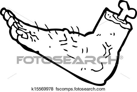 450x305 Clip Art Of Cartoon Zombie Foot K15569978