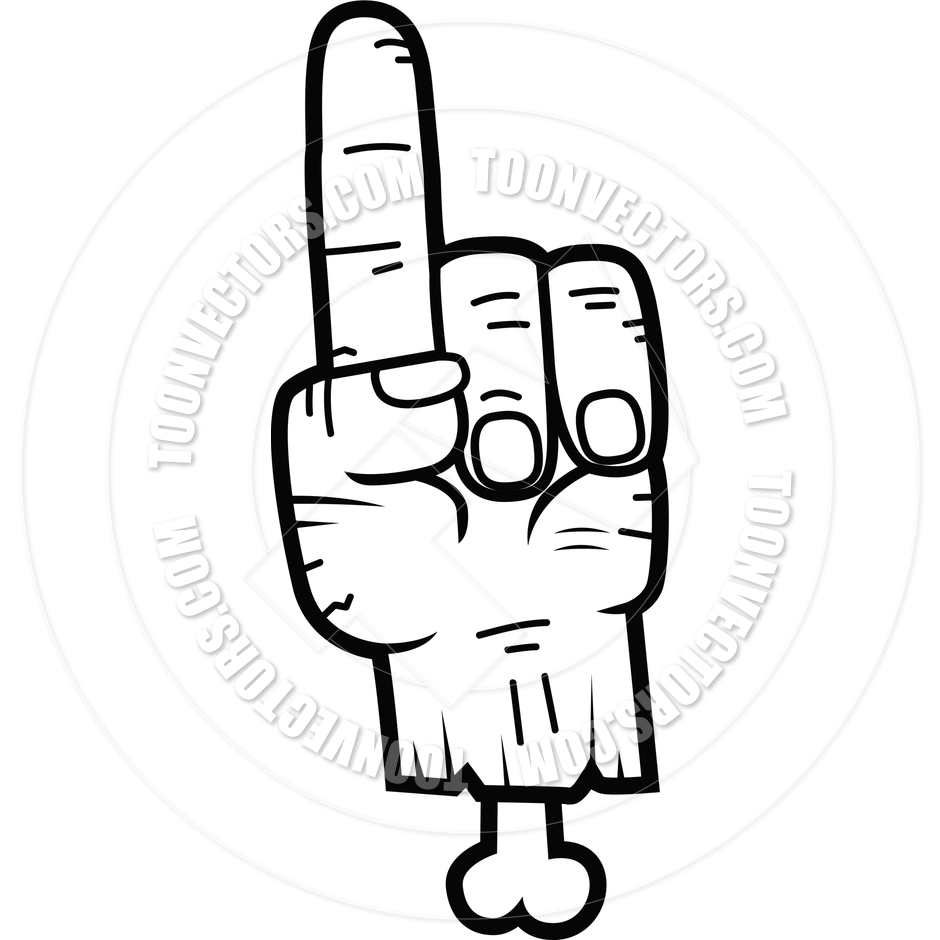 940x940 Cartoon Zombie Hand (Black And White Line Art) By Cory Thoman