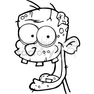 300x300 Royalty Free 5068 Zombie Head Cartoon Character Royalty Free Rf