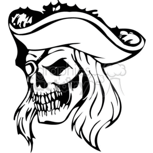 300x300 Royalty Free Pirate Zombie Skull 368896 Vector Clip Art Image