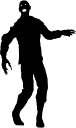 152x255 Zombie Silhouette Clipart