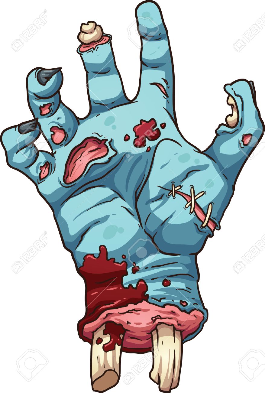 877x1300 Zombie Hand Vector Clip Art Illustration With Simple Gradients