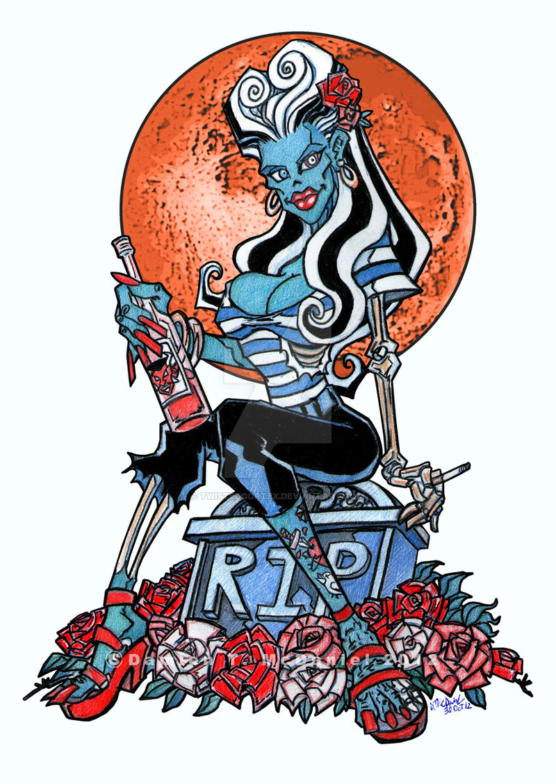 800x1129 Rockabilly Zombie Girl By Twistedcortex