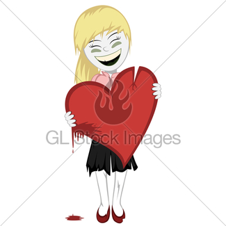 325x325 Zombie Girl With A Bloody Heart Gl Stock Images