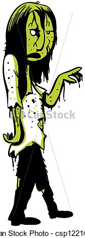 168x470 Zombie Woman Clipart