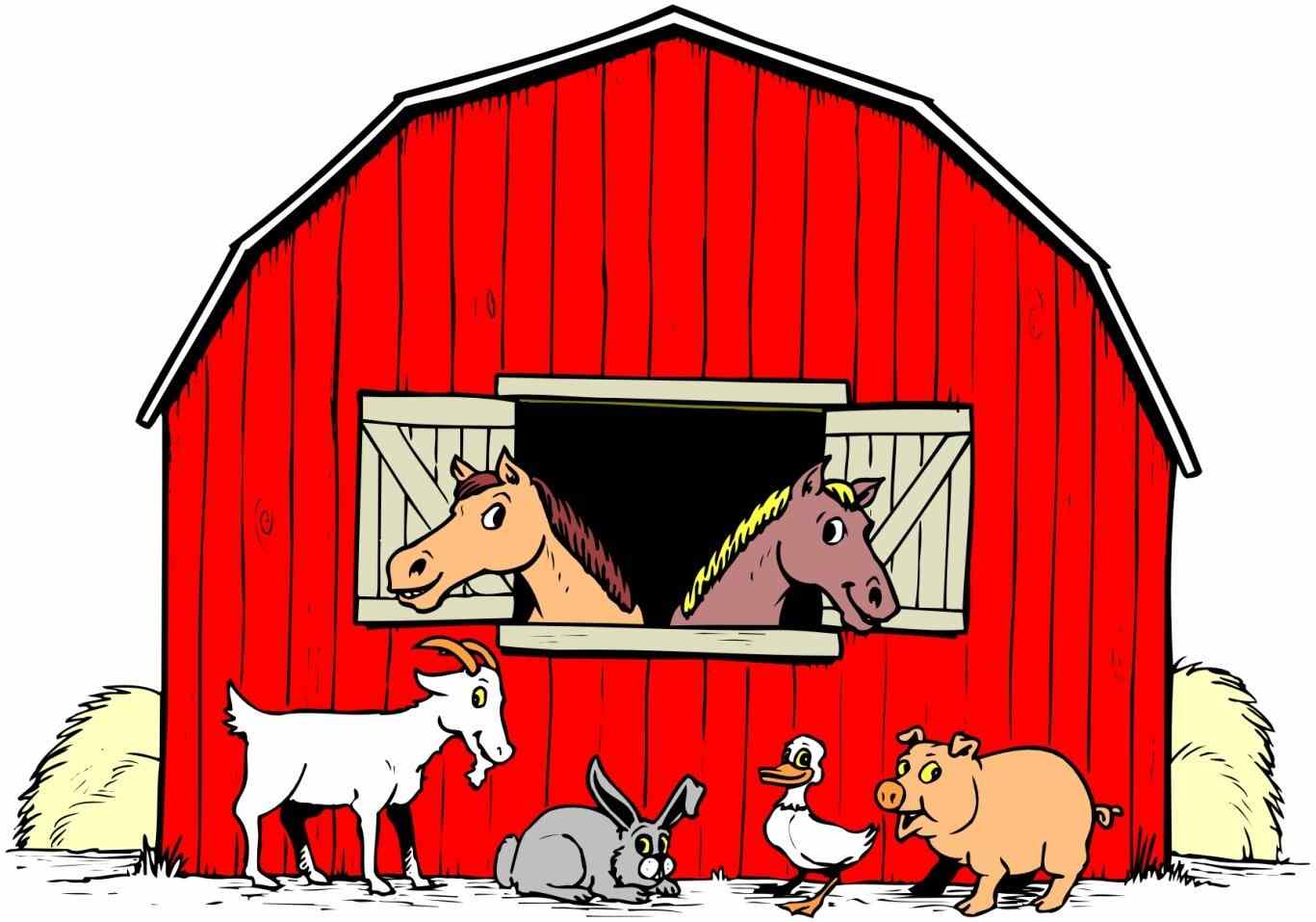 1367x957 Red Farmhouse Clipart Cute Farm With Barn And Silo Free Clip Art