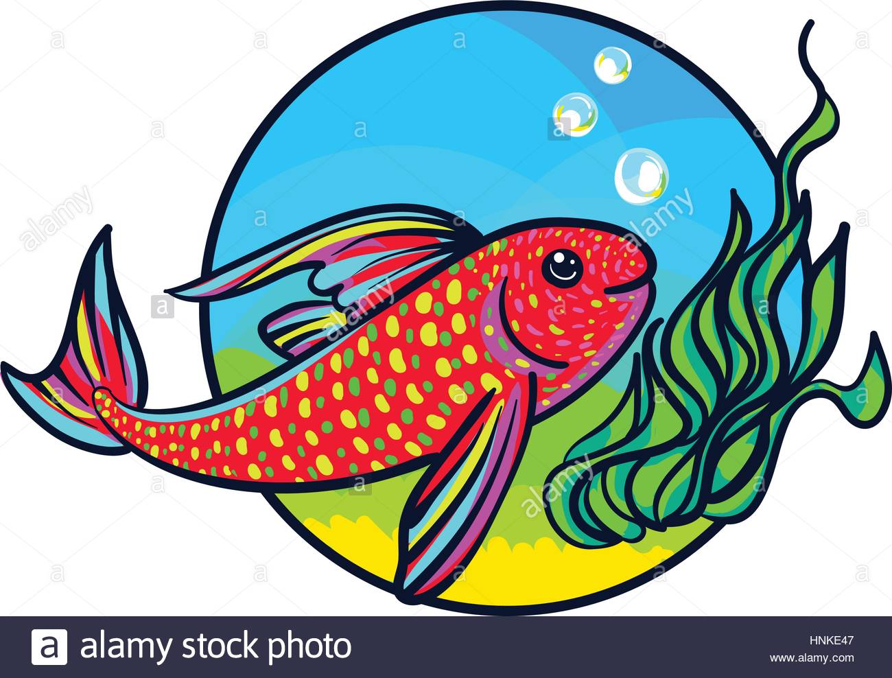 1300x988 Bright Aquarium Fish. Tropical Animal Art, Cute Cartoon Style