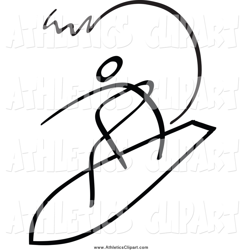 1024x1044 Clip Art Of A Black And White Stick Surfer By Zooco