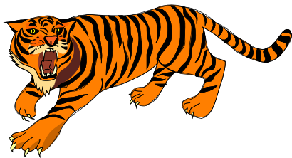 410x222 Free Growling Tiger Clip Art