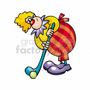 300x300 Royalty Free Clown Playing Golf 156745 Vector Clip Art Image