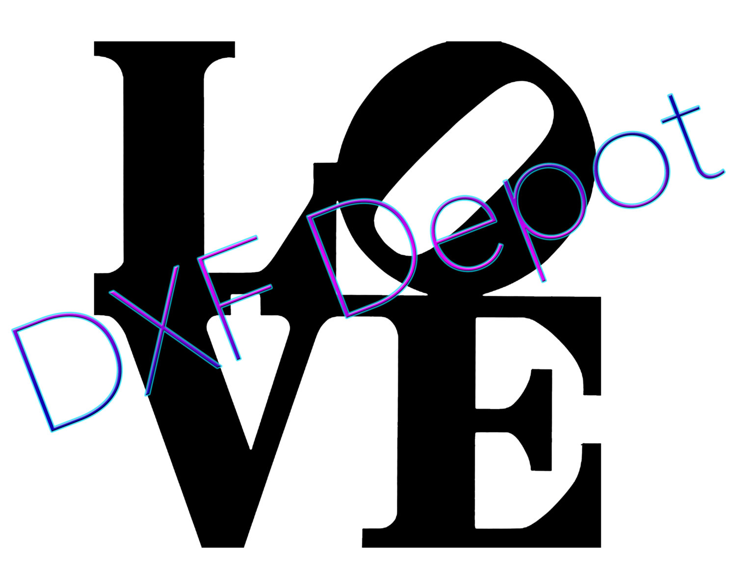 1500x1200 Love Sign Dxf Format. Cnc Cut File Vector Art Clip Art