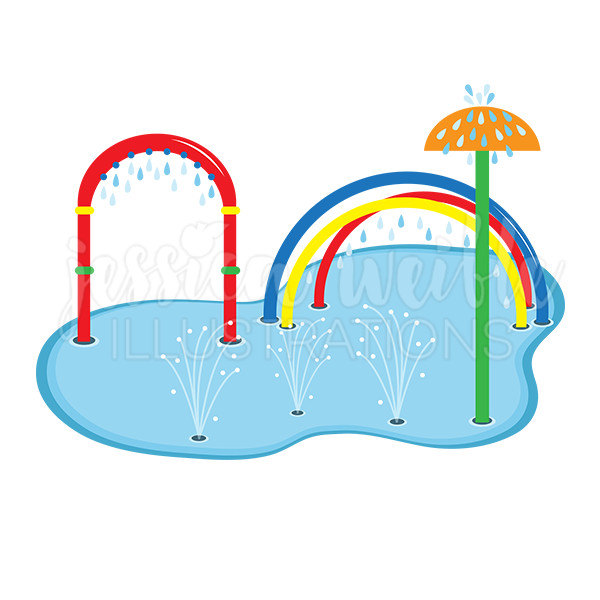 600x600 Splash Pad Clip Art Cute Digital Clipart Water Park Clip